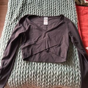 gymshark cropped compression long sleeve